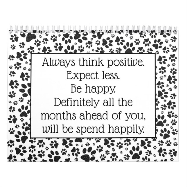 Calendario Perro Paws Black and White Polka Dot (Tapa)