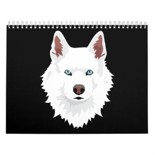 Calendario Perro Perro blanco canino blanco siberiano blanco