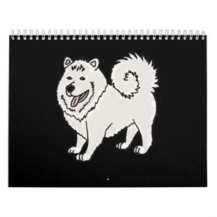 Calendario Perro  Personalizado cómico Samoyed Husky de Smil