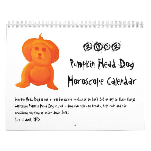 Calendario Perro principal de la calabaza (Tapa)