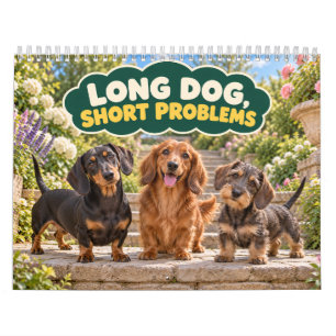 Calendario Perro salchicha divertido Problemas cortos largos