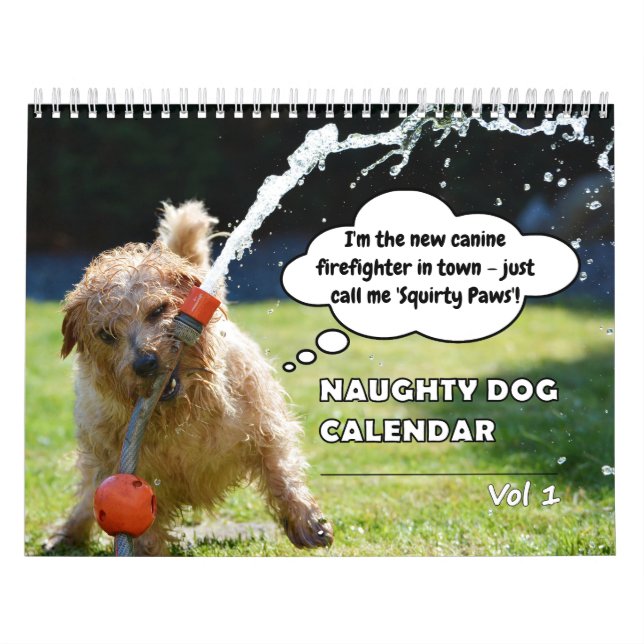 Calendario Perro travieso gracioso (Tapa)