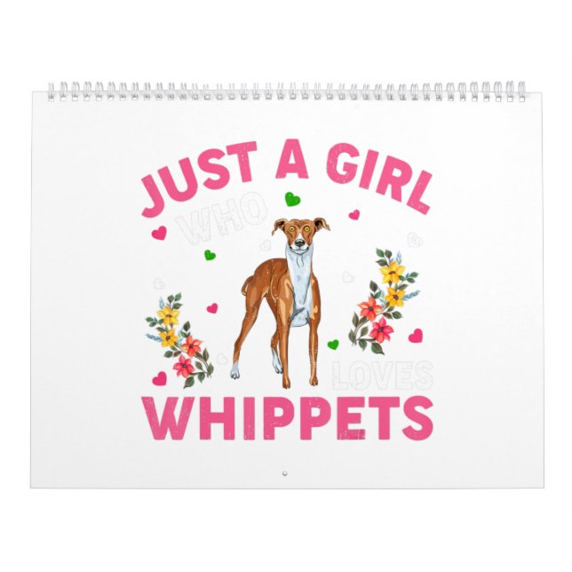Calendario Perro Whippet Aover Un Chica Que Ama Los Whippets. (Tapa)