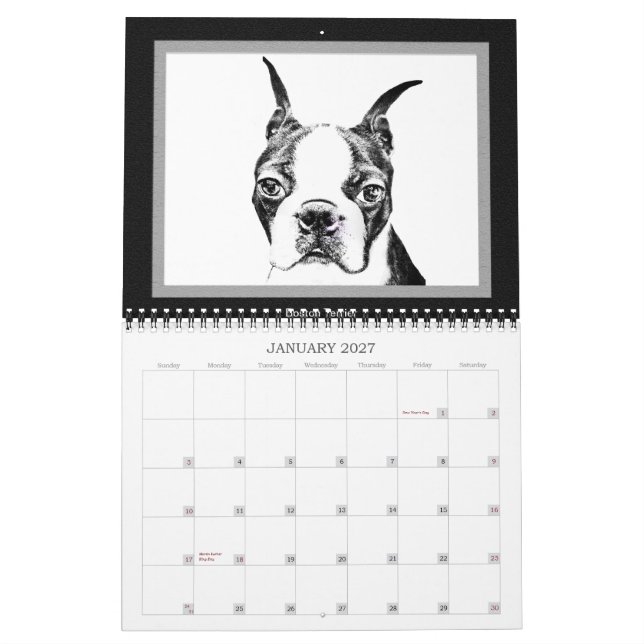 Calendario Perros adorables en arte (Jan 2027)