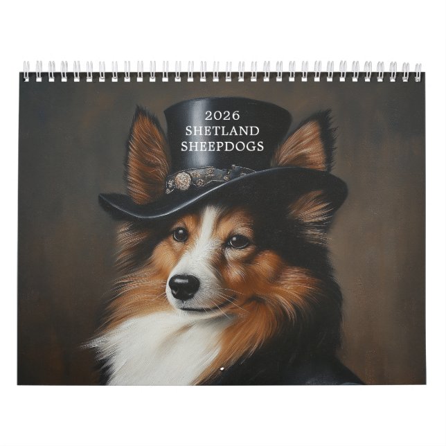 Calendario Perros De Chetland Elegantes | Sheltie (Tapa)
