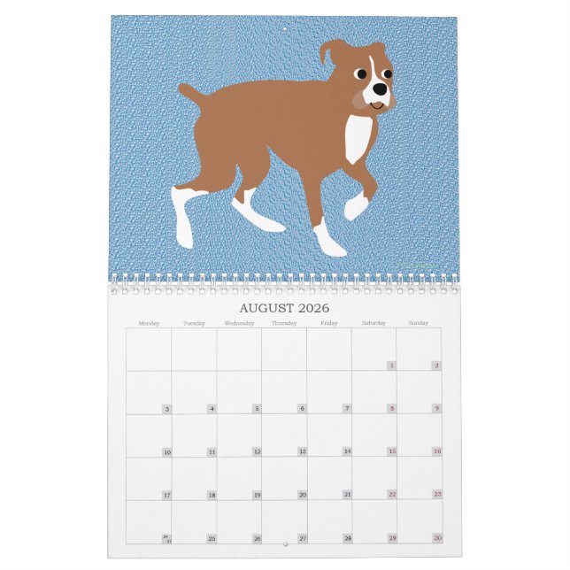 Calendario Perros de dibujos animados (Aug 2026)