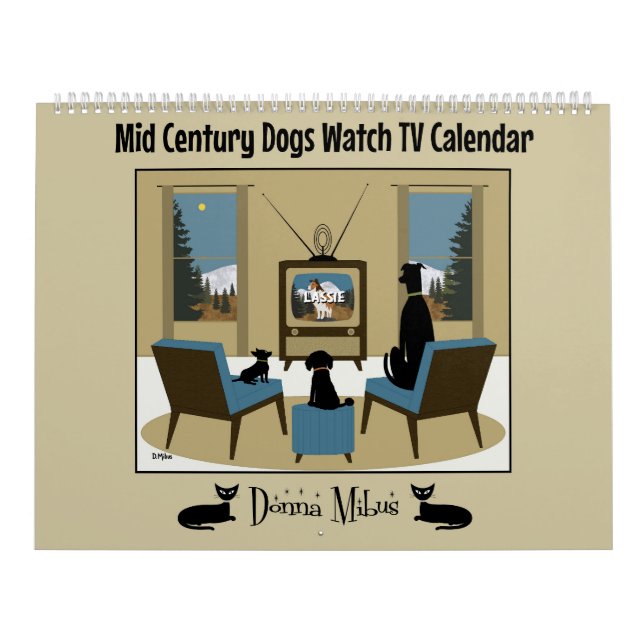 Calendario Perros de mediados del siglo Watch TV (Tapa)