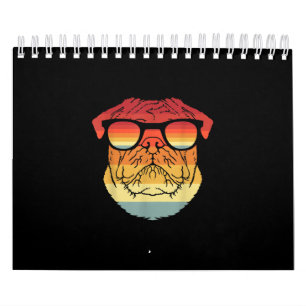 Calendario Perros Mascotas Retro Vintage Guay Pug Propietario