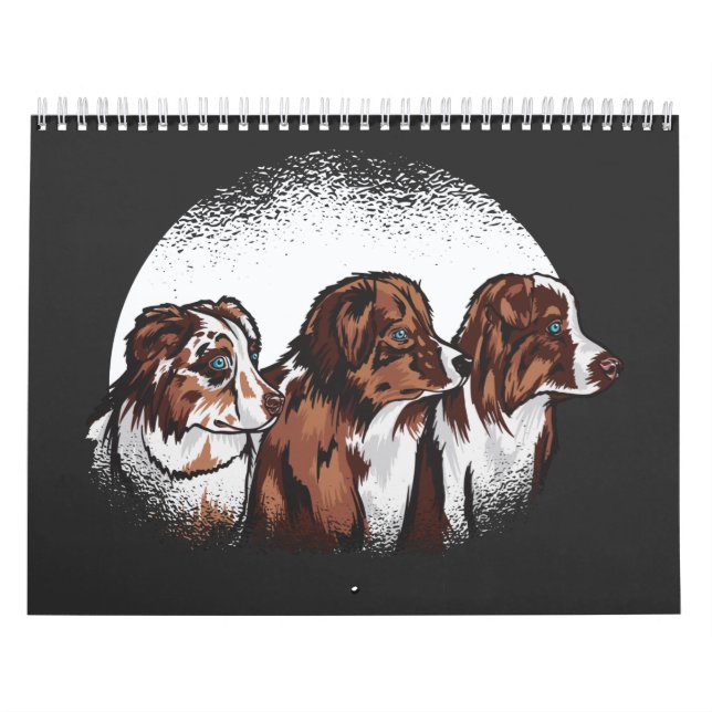Calendario Perros pastores australianos T-Shirt (Tapa)