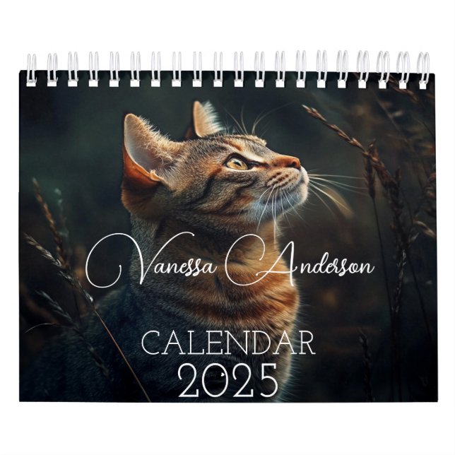 Calendario personalizable con tema de gato con not (Tapa)
