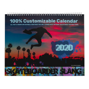 Calendario Personalizable jerga skaterboarder