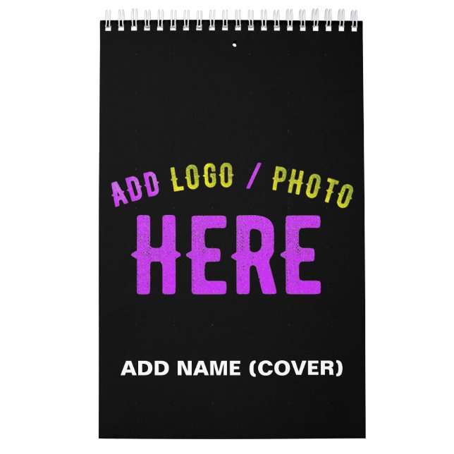 CALENDARIO PERSONALIZABLE MODERNO ESTILO NEGRO VERIFICADO MAR (Tapa)