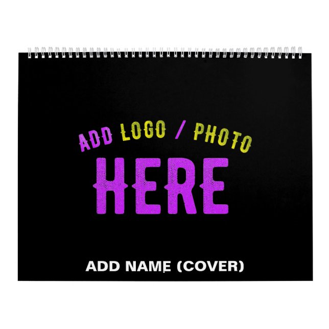 CALENDARIO PERSONALIZABLE MODERNO ESTILO NEGRO VERIFICADO MAR (Tapa)