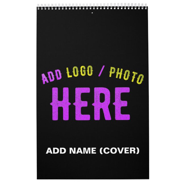 CALENDARIO PERSONALIZABLE MODERNO ESTILO NEGRO VERIFICADO MAR (Tapa)