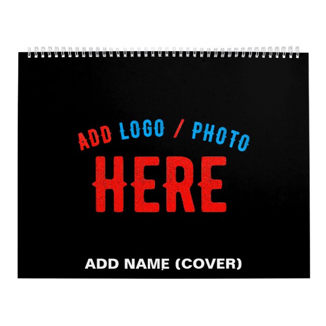 CALENDARIO PERSONALIZABLE MODERNO ESTILO NEGRO VERIFICADO MAR (Tapa)