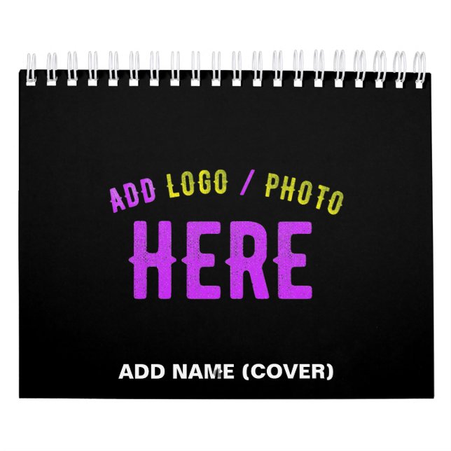 CALENDARIO PERSONALIZABLE MODERNO ESTILO NEGRO VERIFICADO MAR (Tapa)