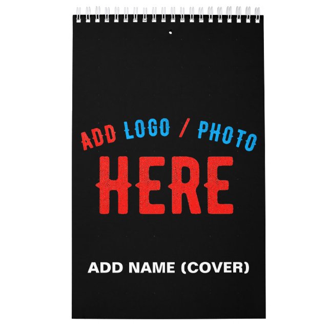 CALENDARIO PERSONALIZABLE MODERNO ESTILO NEGRO VERIFICADO MAR (Tapa)