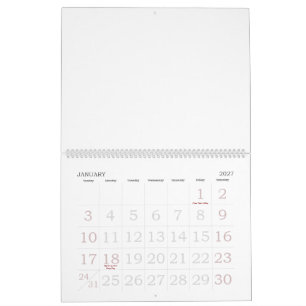 Calendario Personalizado 11" L x 14,25" A Números Grandes