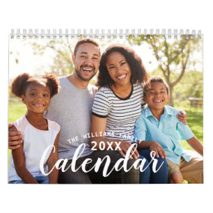 Calendario Personalizado 2025 Simple Modern Script Family Pho