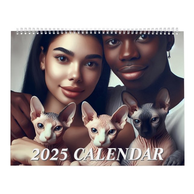 Calendario Personalizado 2025 Sphynx Cats Calendar Family Pho (Tapa)