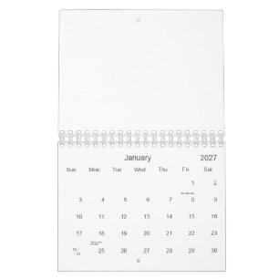 Calendario Personalizado 5.5" L x 7" W Solo Números