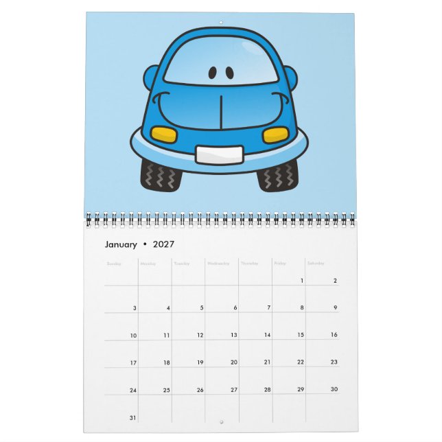 Calendario Personalizado azul (Jan 2027)
