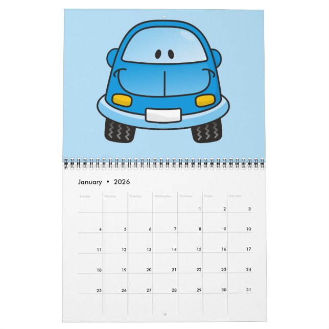 Calendario Personalizado azul (Jan 2026)