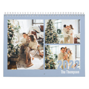 Calendario Personalizado azul claro moderno crea tu propia fo