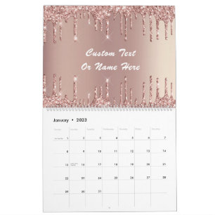 Calendario Personalizado Brillante con Texto Perso