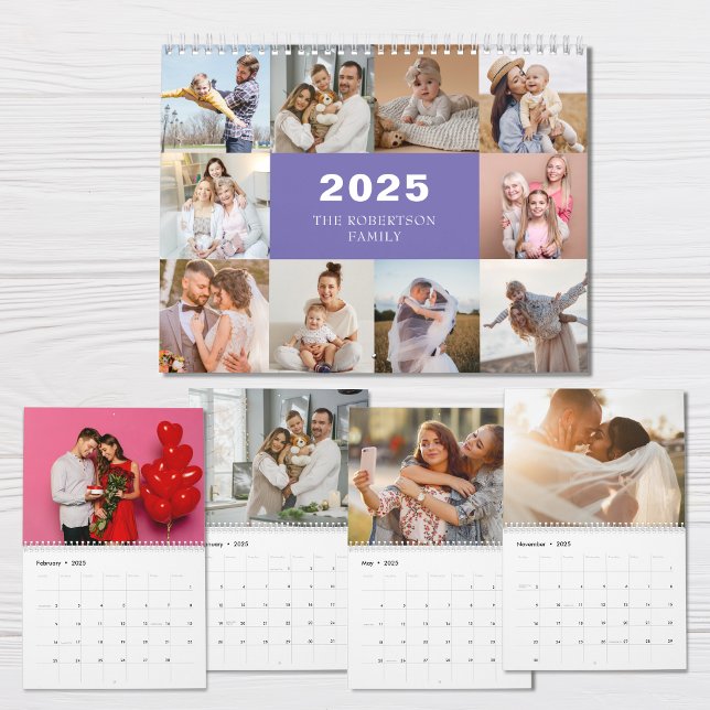 Calendario Personalizado Collage Modern Family Photo 2025 (Subido por el creador)