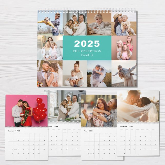 Calendario Personalizado Collage Modern Family Photo 2025 (Subido por el creador)