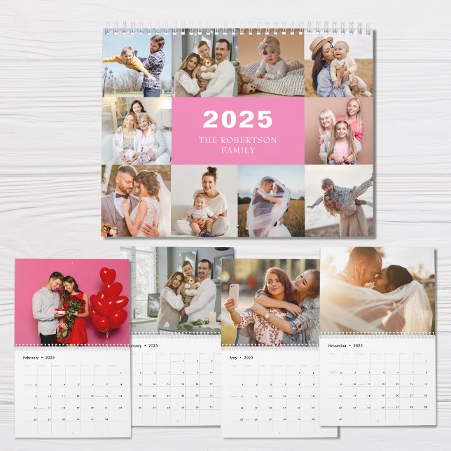 Calendario Personalizado Collage Modern Family Photo 2025 (Subido por el creador)