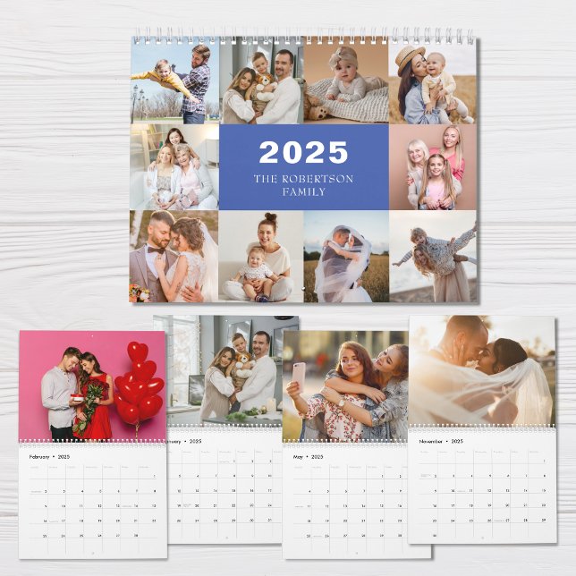 Calendario Personalizado Collage Modern Family Photo 2025 (Subido por el creador)