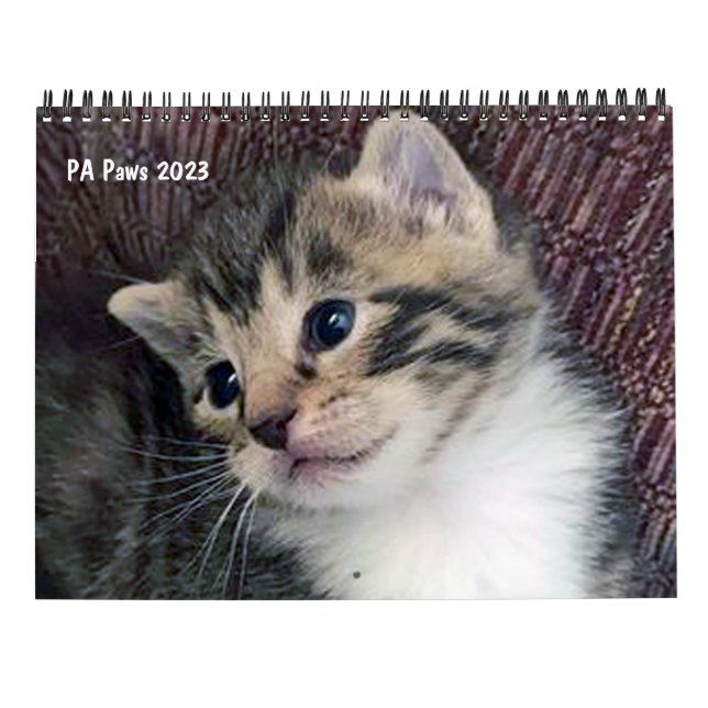 Calendario personalizado de 12 meses de PA Paws (Reverso)