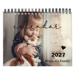 Calendario personalizado de 2027 con fotos de masc