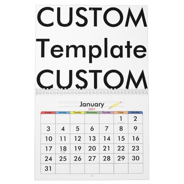 Calendario personalizado de 2 páginas, PERSONALIZA (Jan 2027)