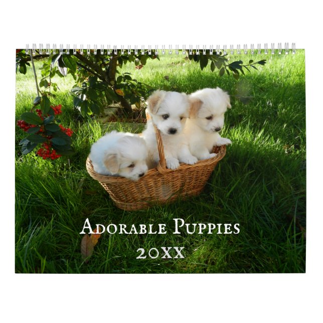 Calendario Personalizado de Cachorros Adorables (Reverso)