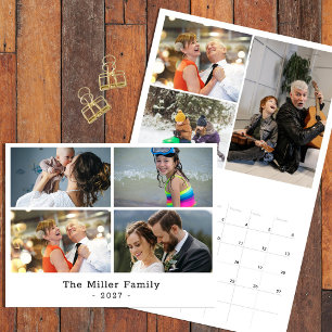 Calendario personalizado de colaje de fotos famili