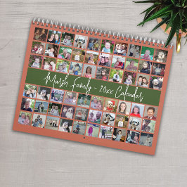 Calendario Personalizado de familia moderna Olive Terra Cotta