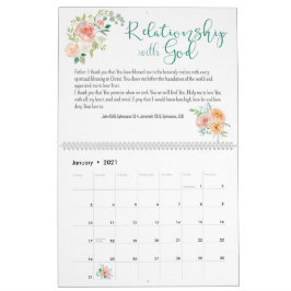 Calendario Personalizado de flores de Biblia Verse Prayer