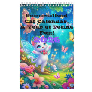 Calendario Personalizado de Gatito Bonito Hada Enc