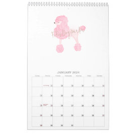 Calendario Personalizado de perros rosados