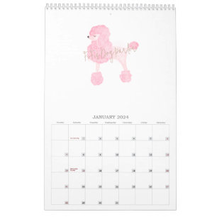 Calendario Personalizado de perros rosados