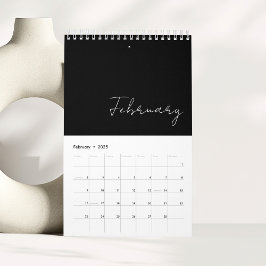 Calendario Personalizado de tipografía de escritura Minimalis