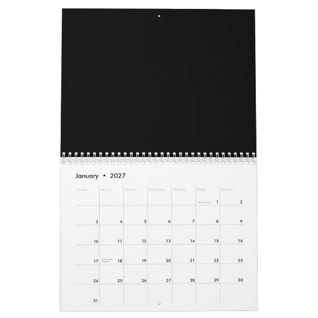 Calendario personalizado . Diseño estético e ilust (Jan 2027)