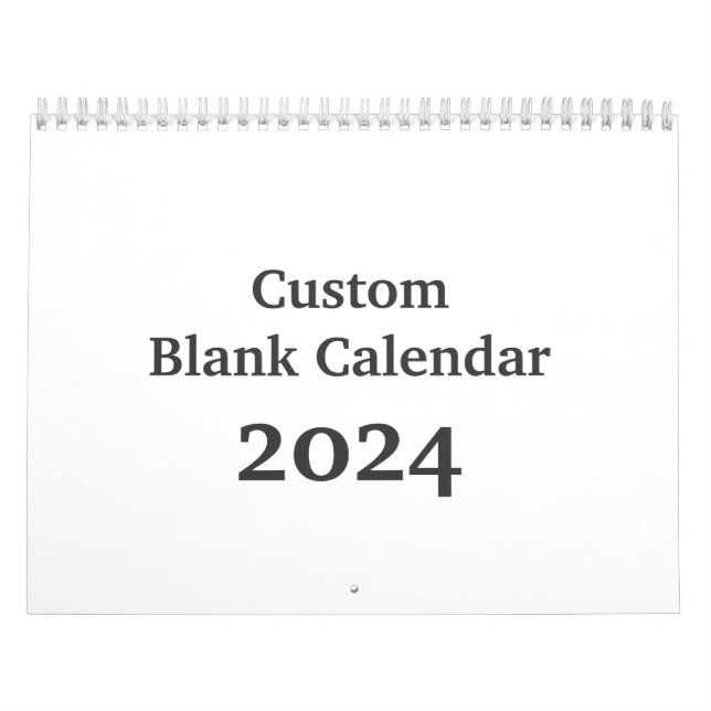 Calendario personalizado En Blanco 2024 Con Vacaci (Tapa)
