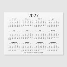 Calendario personalizado en negro y blanco 2027 co