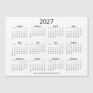 Calendario personalizado en negro y blanco 2027 co