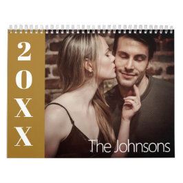 Calendario Personalizado familiar amarillo elegante y moderno