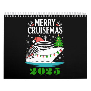 Calendario Personalizado Feliz Crucero Navideño Familia Barco